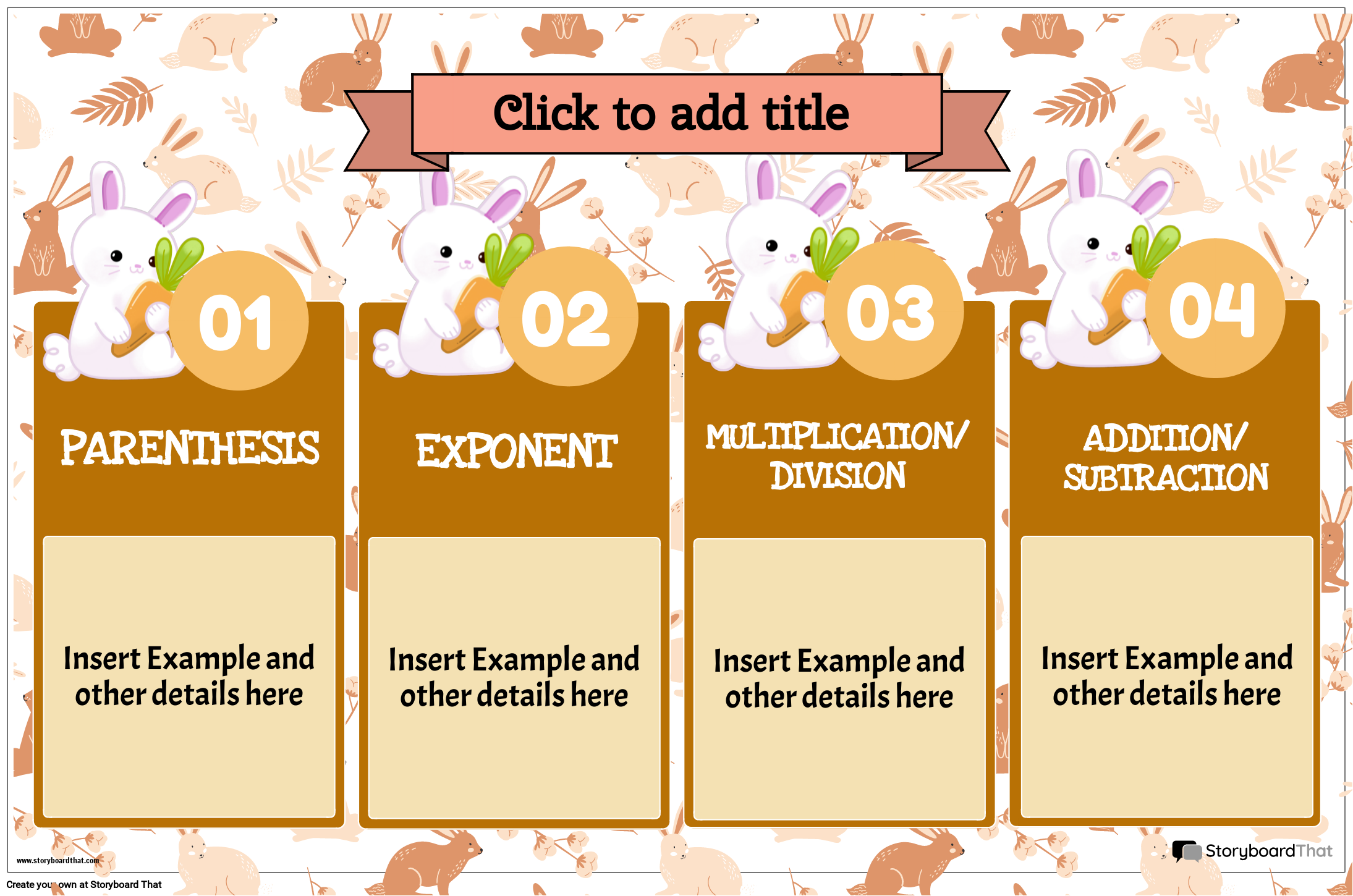 Bunny Themed Order of Operation Poster