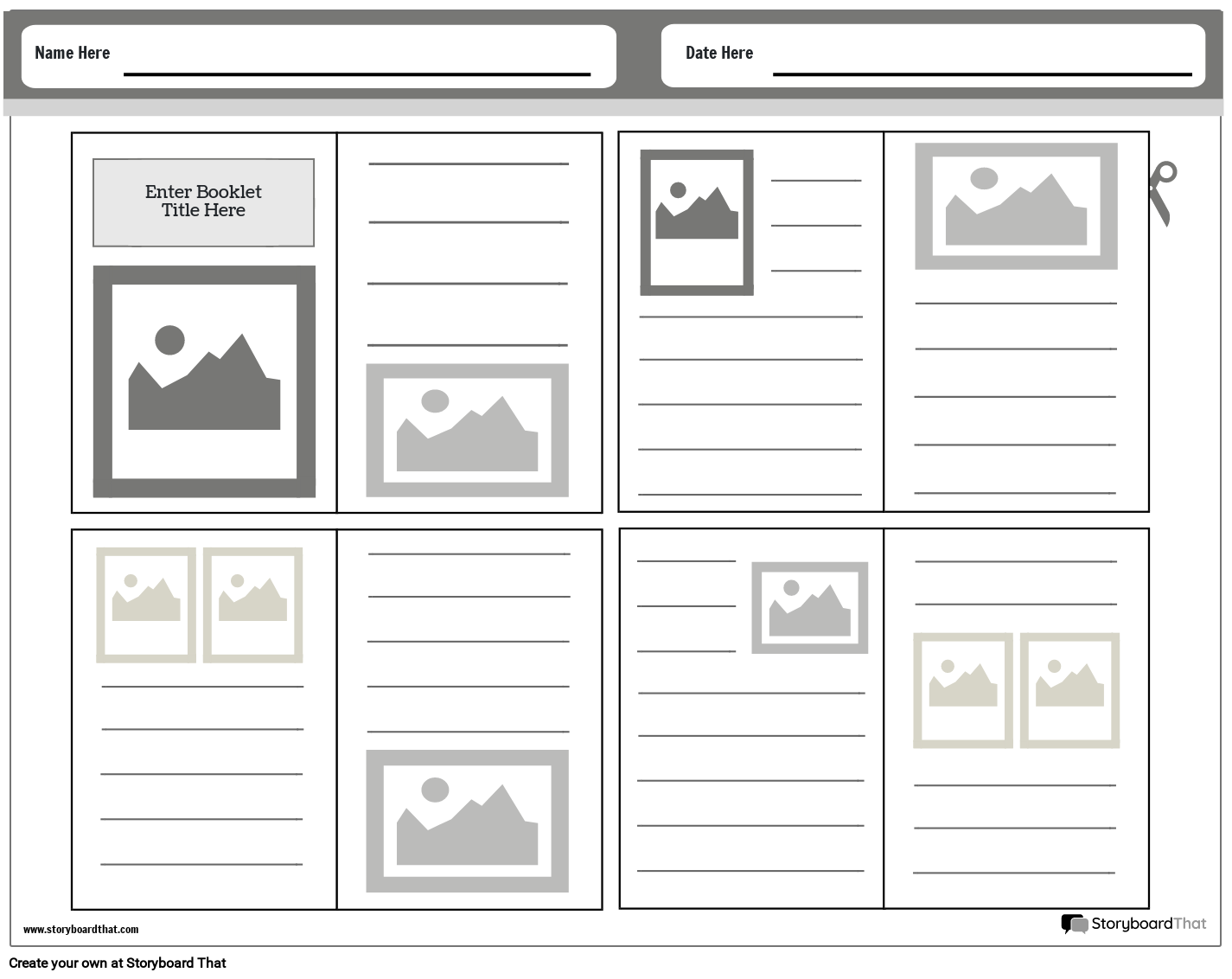 Landscape Based Simple Booklet Template with Lines