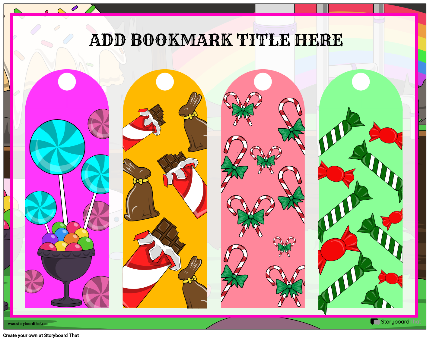 Candy-themed Bookmark Template