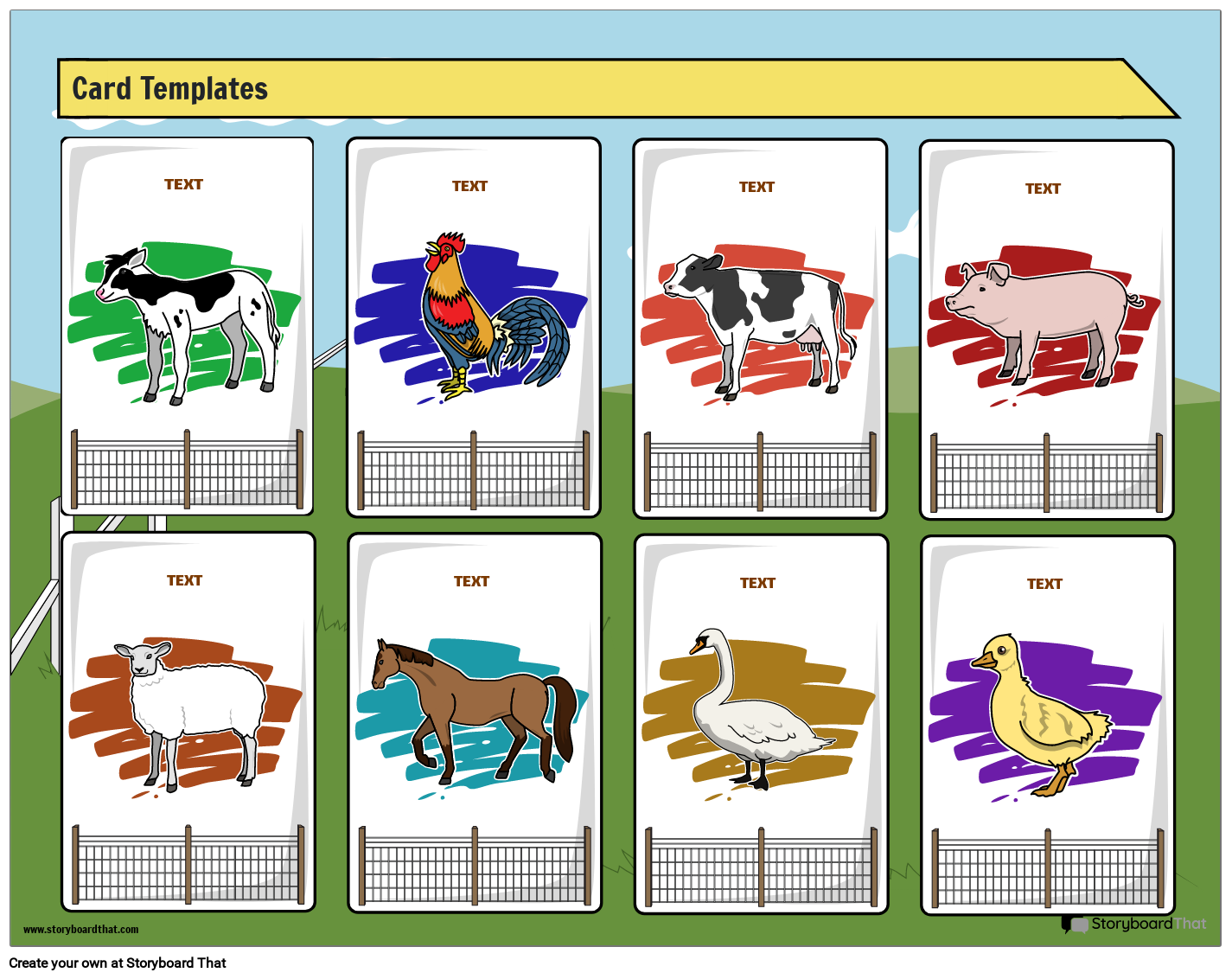 Farm Animals Themed Card Game 