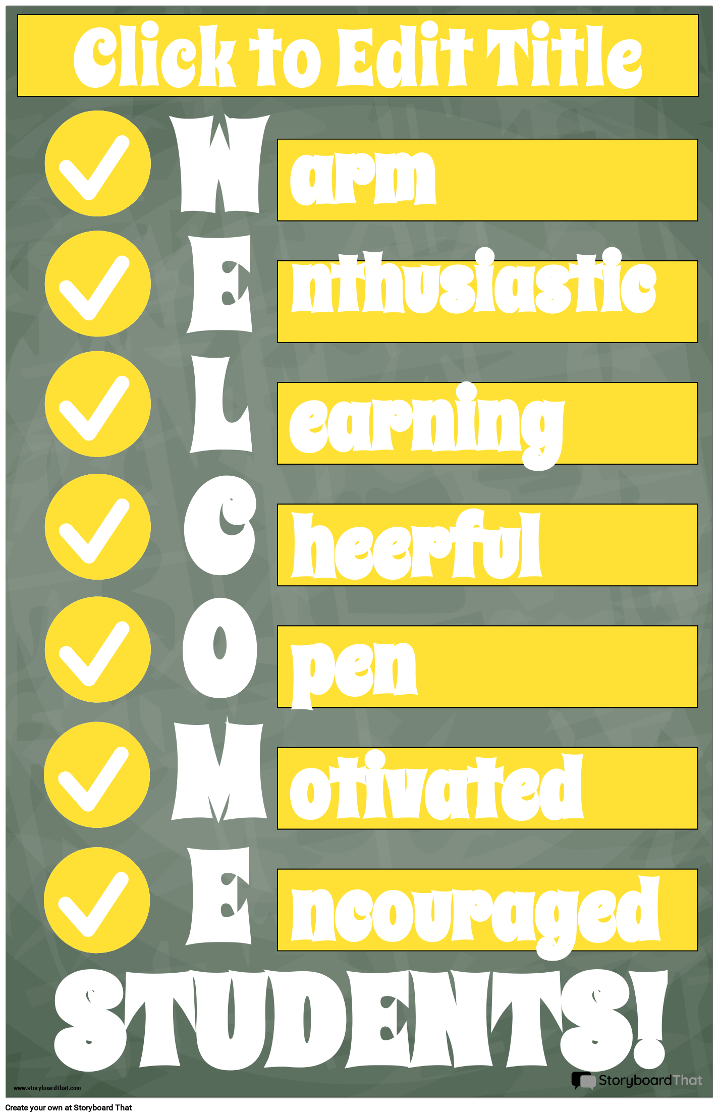 Checklist Design Welcome Poster