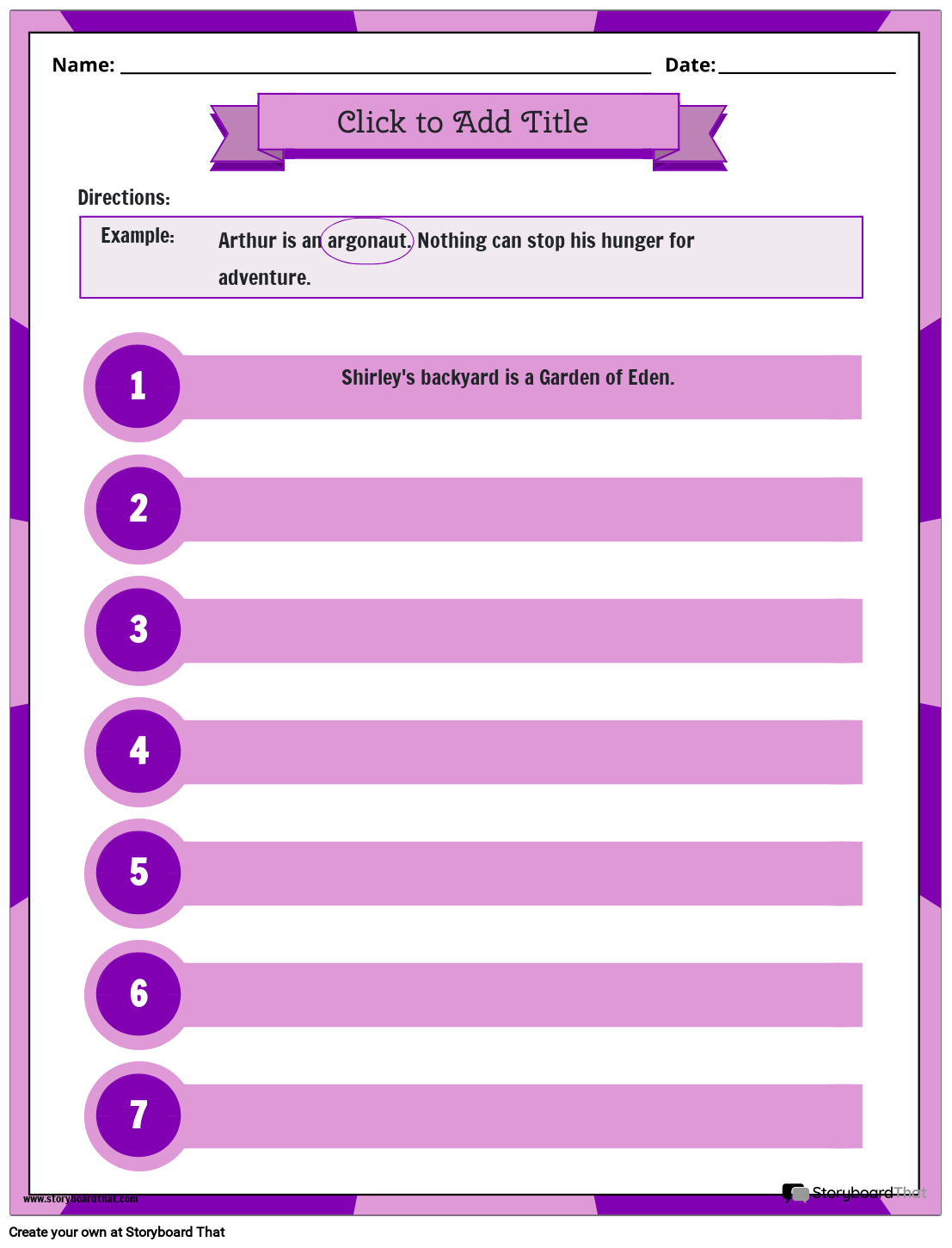 Allusion Worksheet Examples Answer Key StoryboardThat