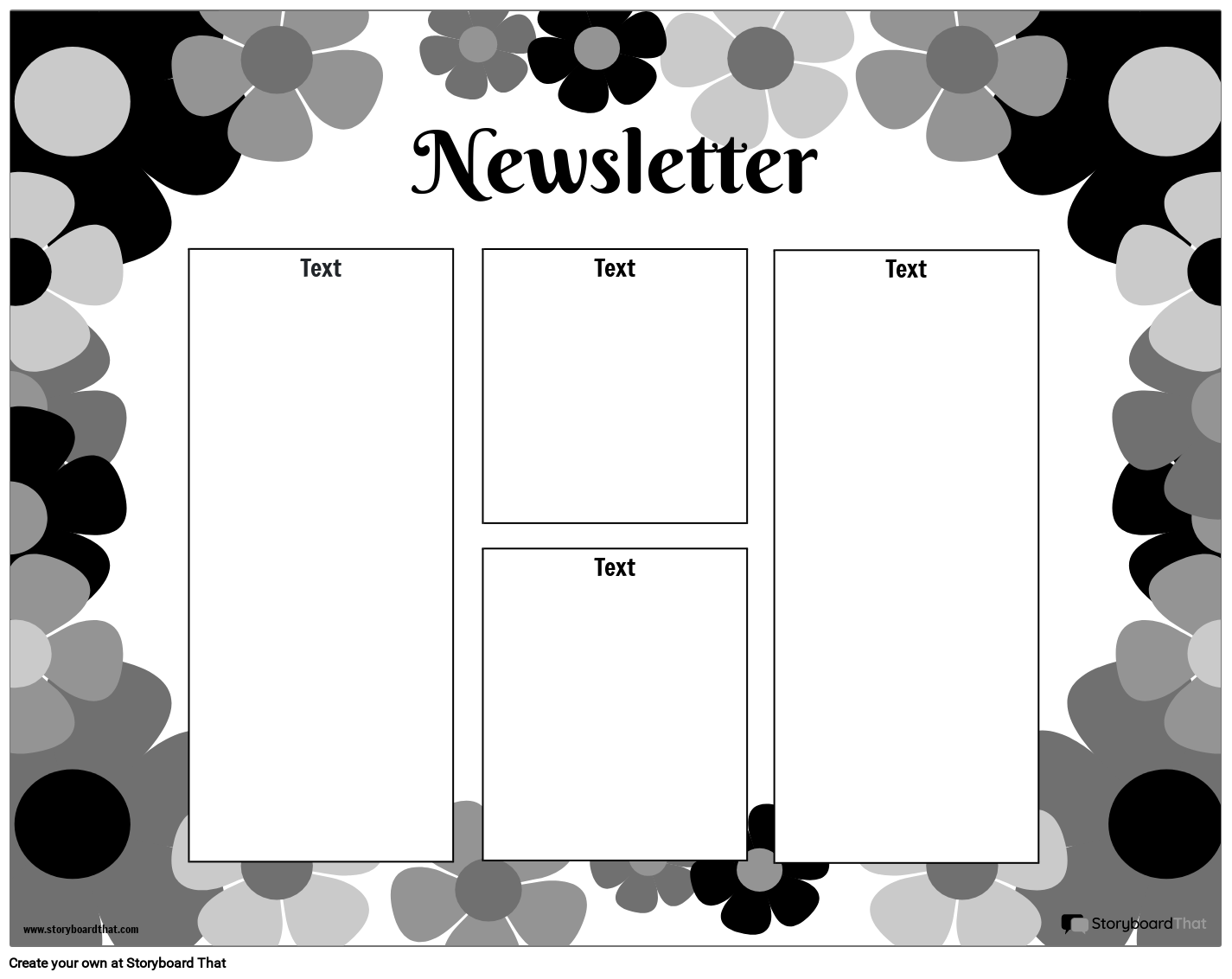 Simple Newsletter Template Featuring Flowers