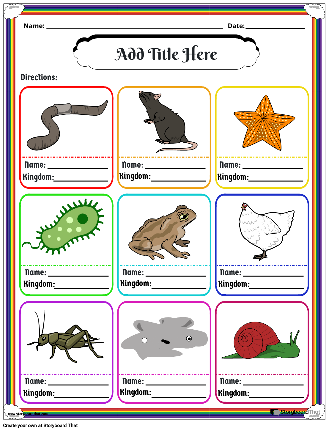 Classification of Animals and Microbes: Six Kingdoms of Life Worksheet