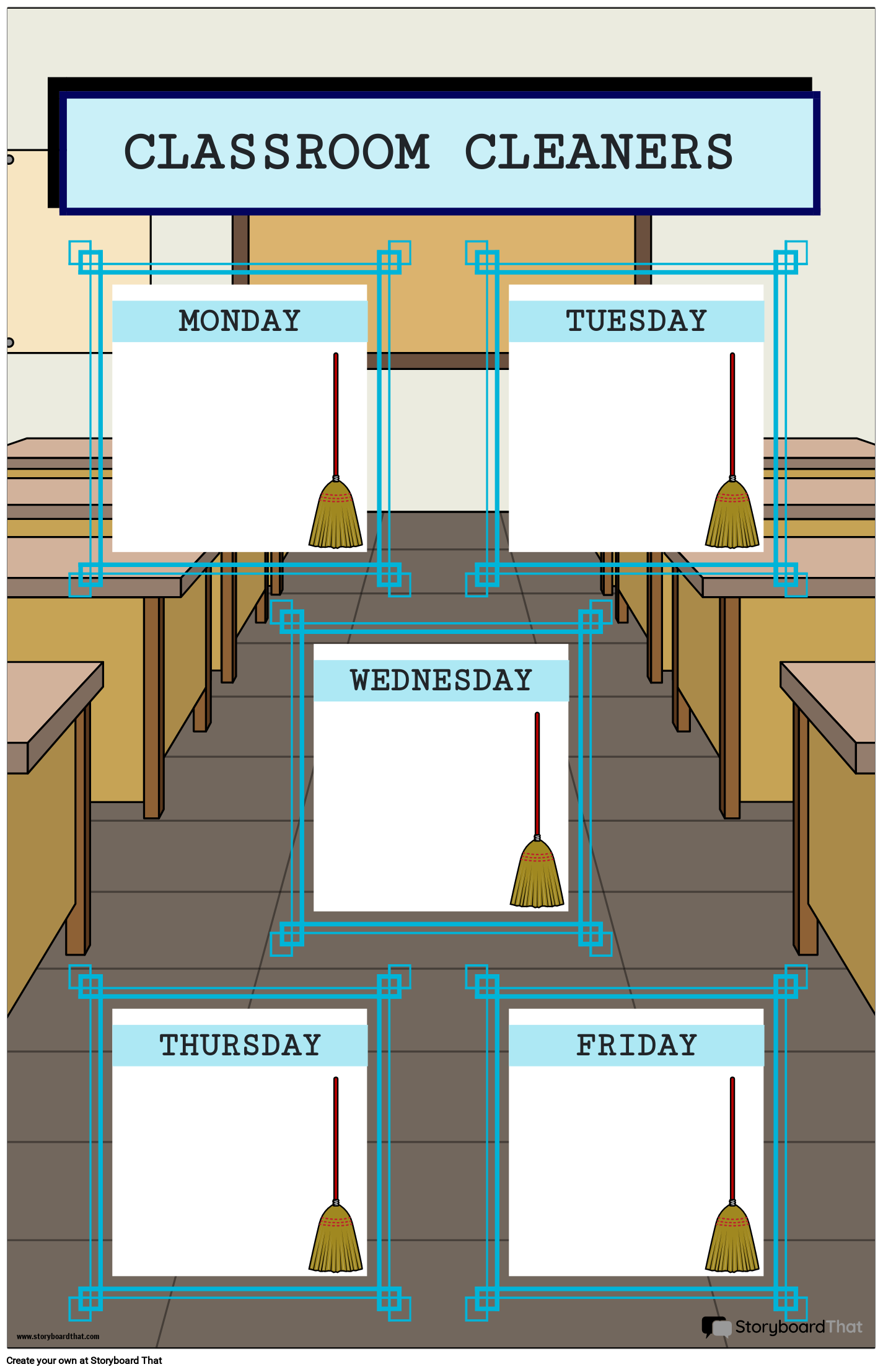 Weekly Classroom Cleaner Poster Template