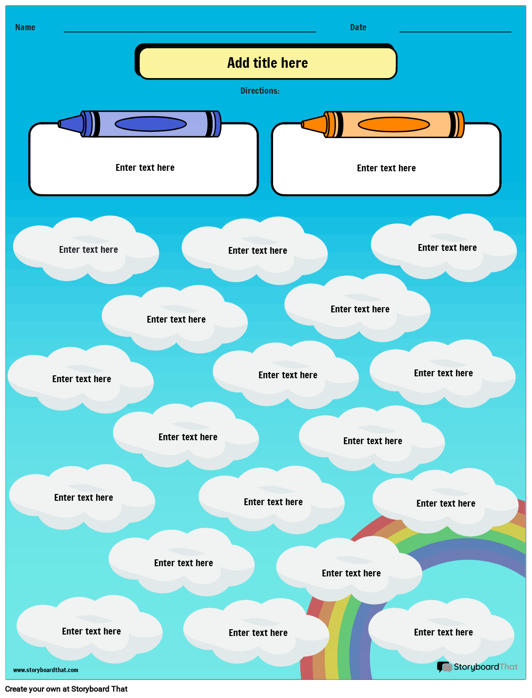 Clouds-themed Prefix and Suffix Worksheet