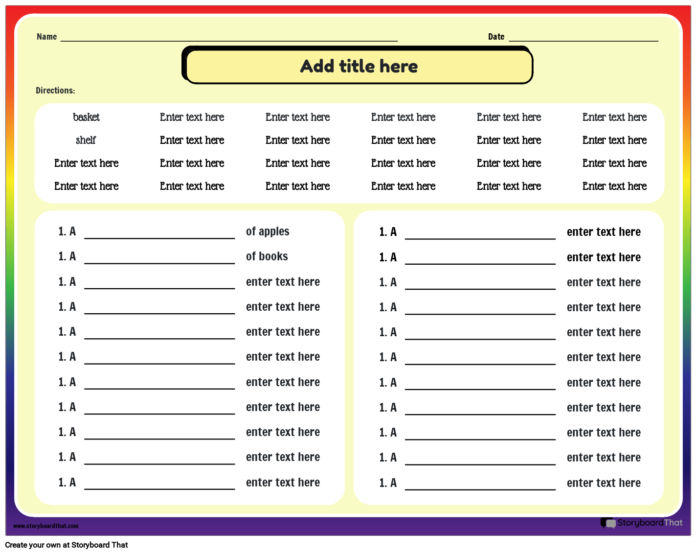 Collective Nouns Worksheet