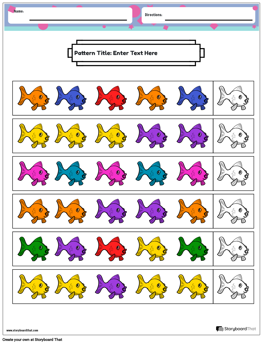Free Printable Pattern Worksheets and Customize Templates