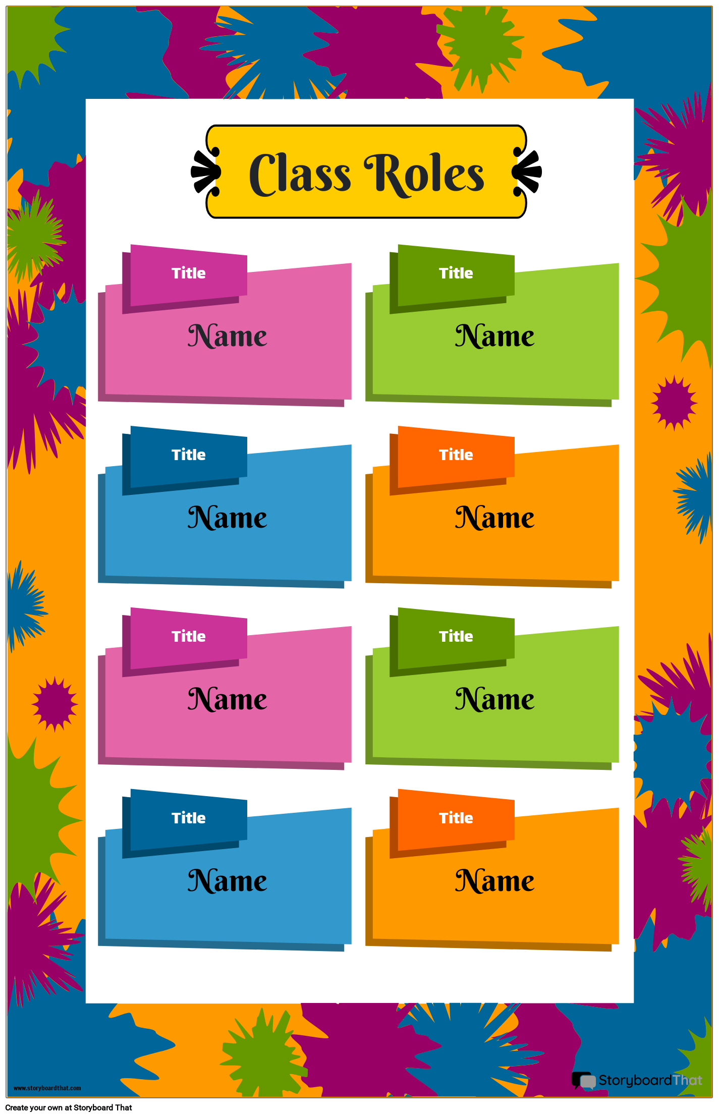 Colorful Class Rules Poster Template