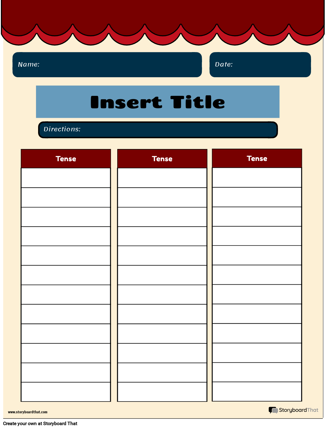 Present Tense, Future Tense, and Past Tense Form Verb Table