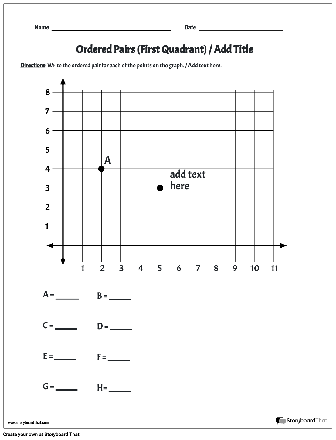 Free Coordinate Plane Worksheet Easy Graphing