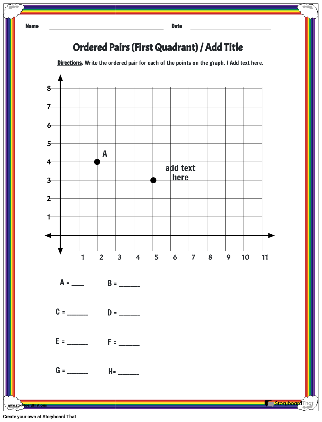 Graphing on the coordinate plane worksheet