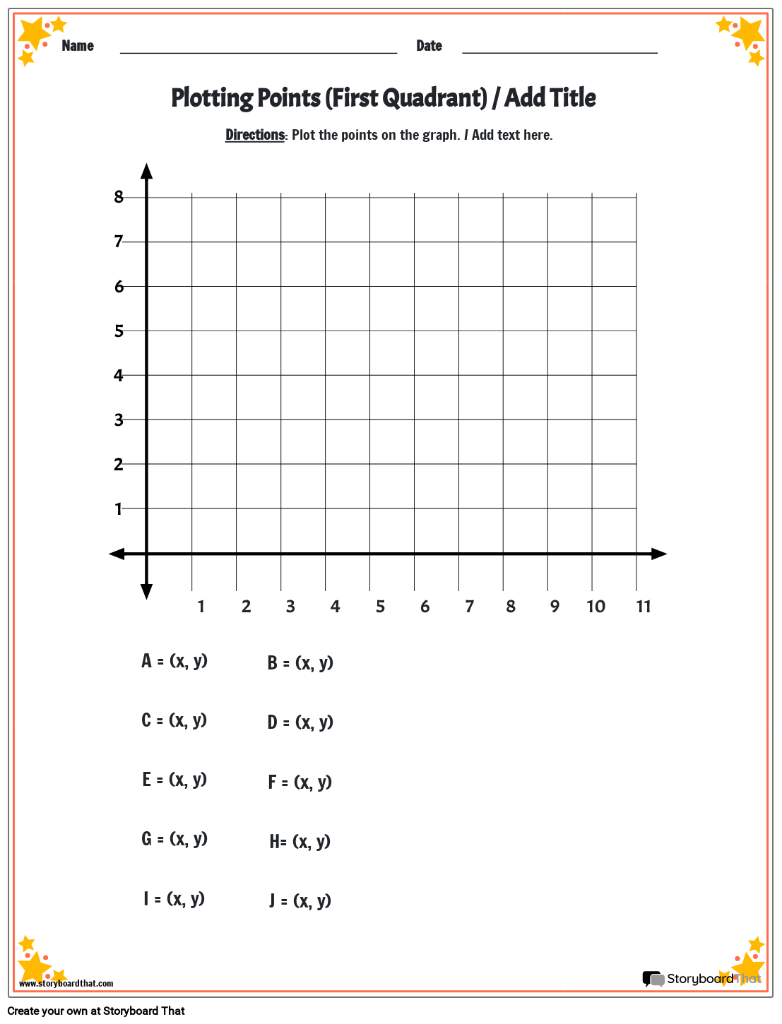 Plotting points on a coordinate plane worksheet