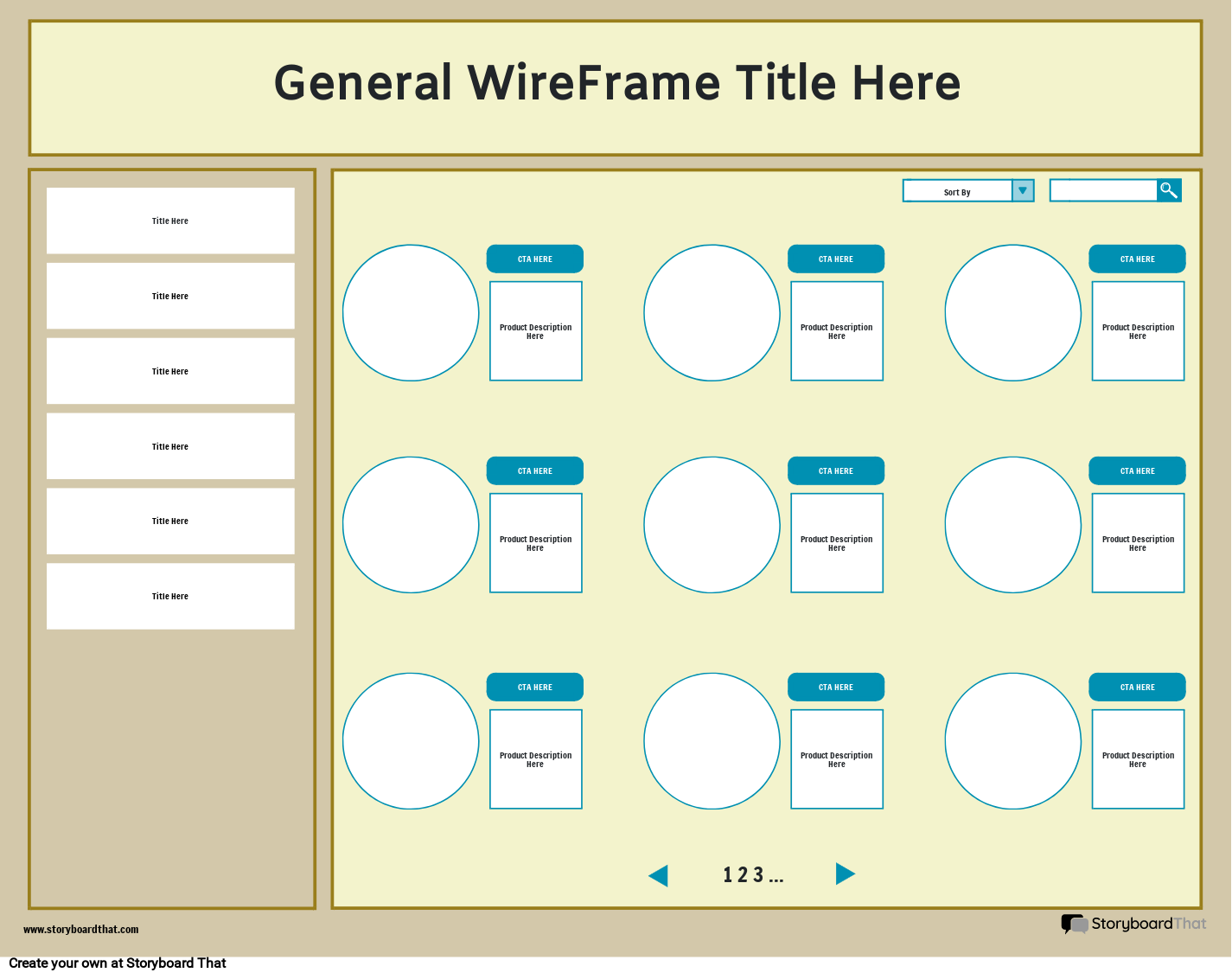 Corporate General WireFrame Template 1 Storyboard