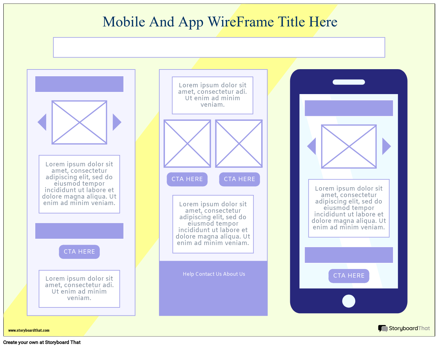 Corporate Mobile WireFrame Template 3