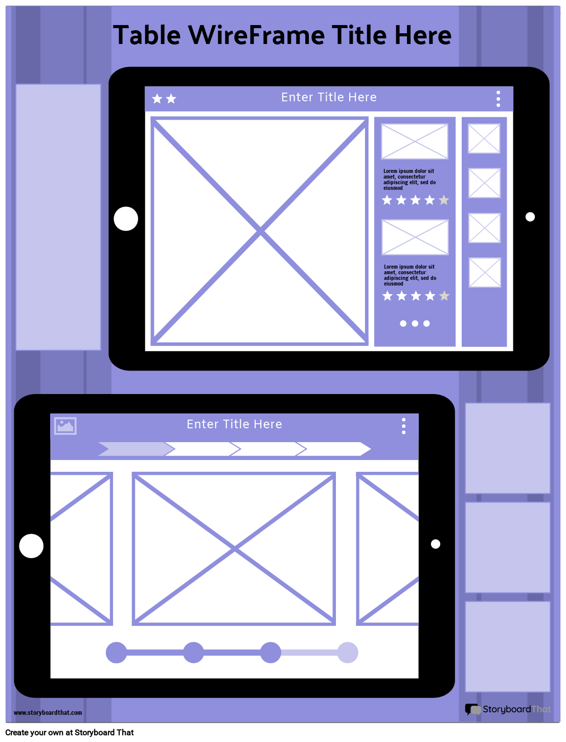 Corporate Tablet WireFrame Template 4