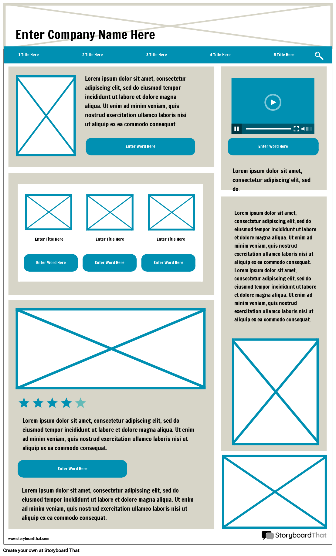 Corporate WireFrame Vs Mock up Template 3