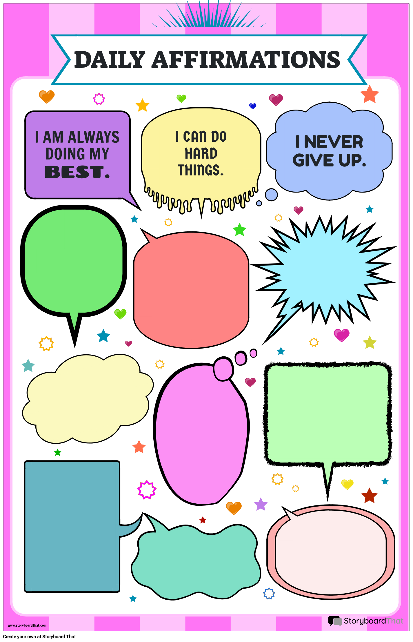 Daily Affirmation Motivational Posters for Classroom