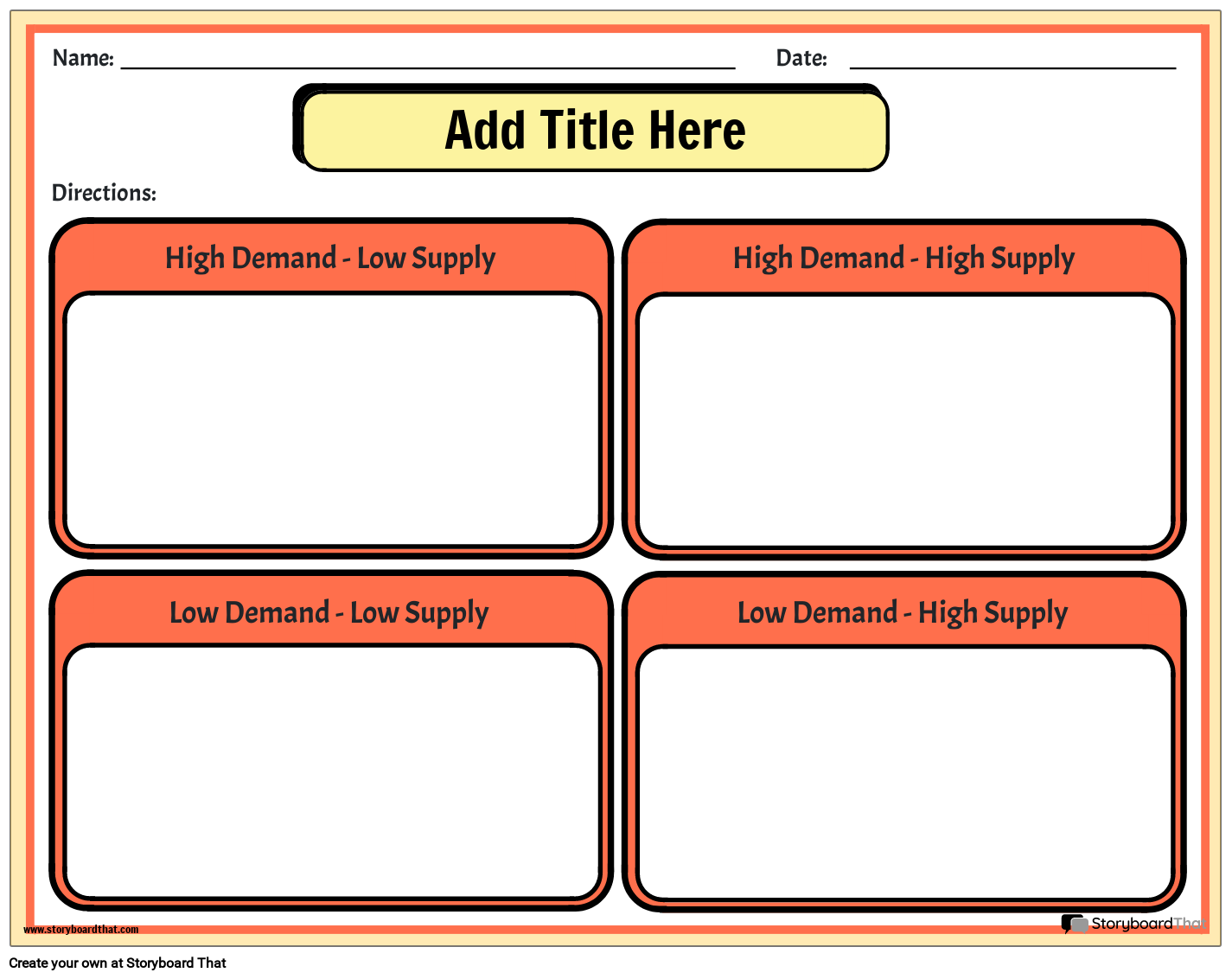 Demand and Supply Graphic Organizer Worksheet