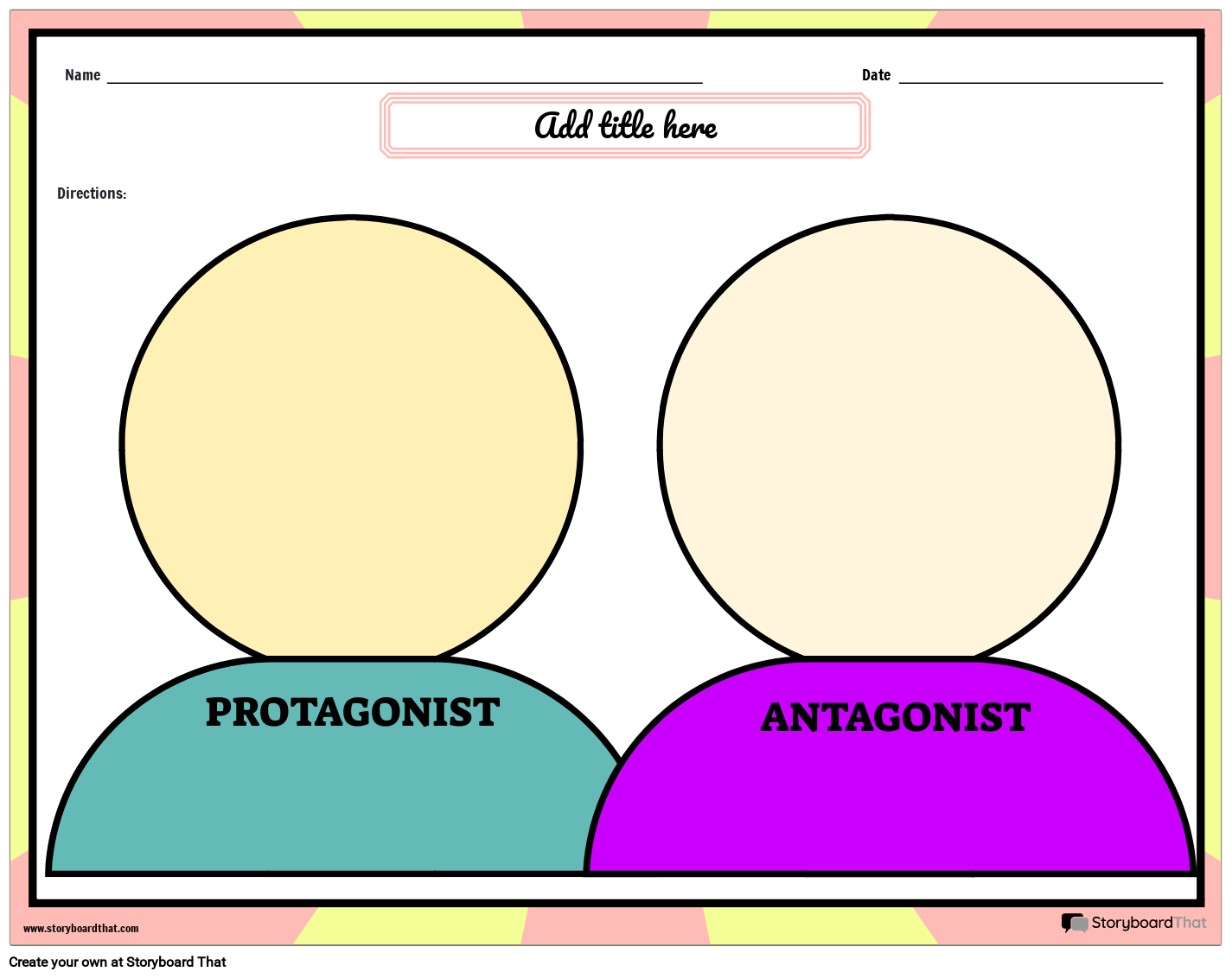 Describing the Protagonist and Antagonist Worksheet