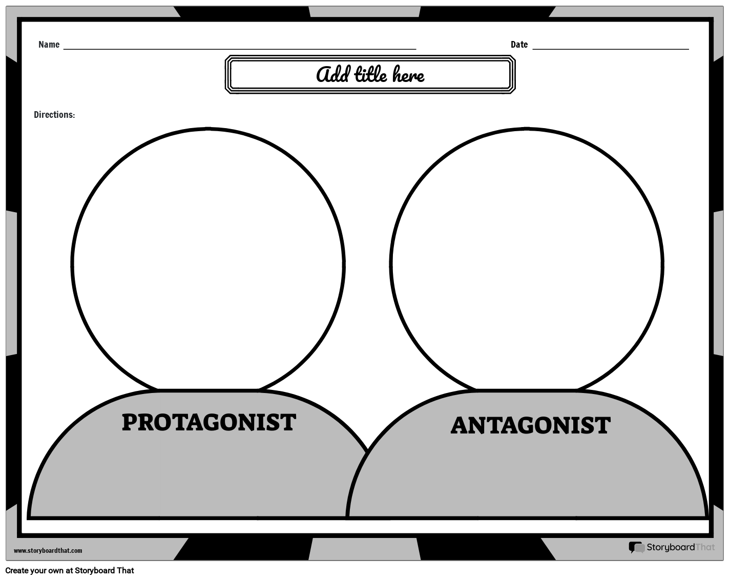 Describing the Protagonist and Antagonist Worksheet