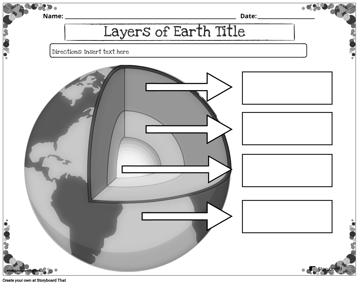 Earth science earth's layers template