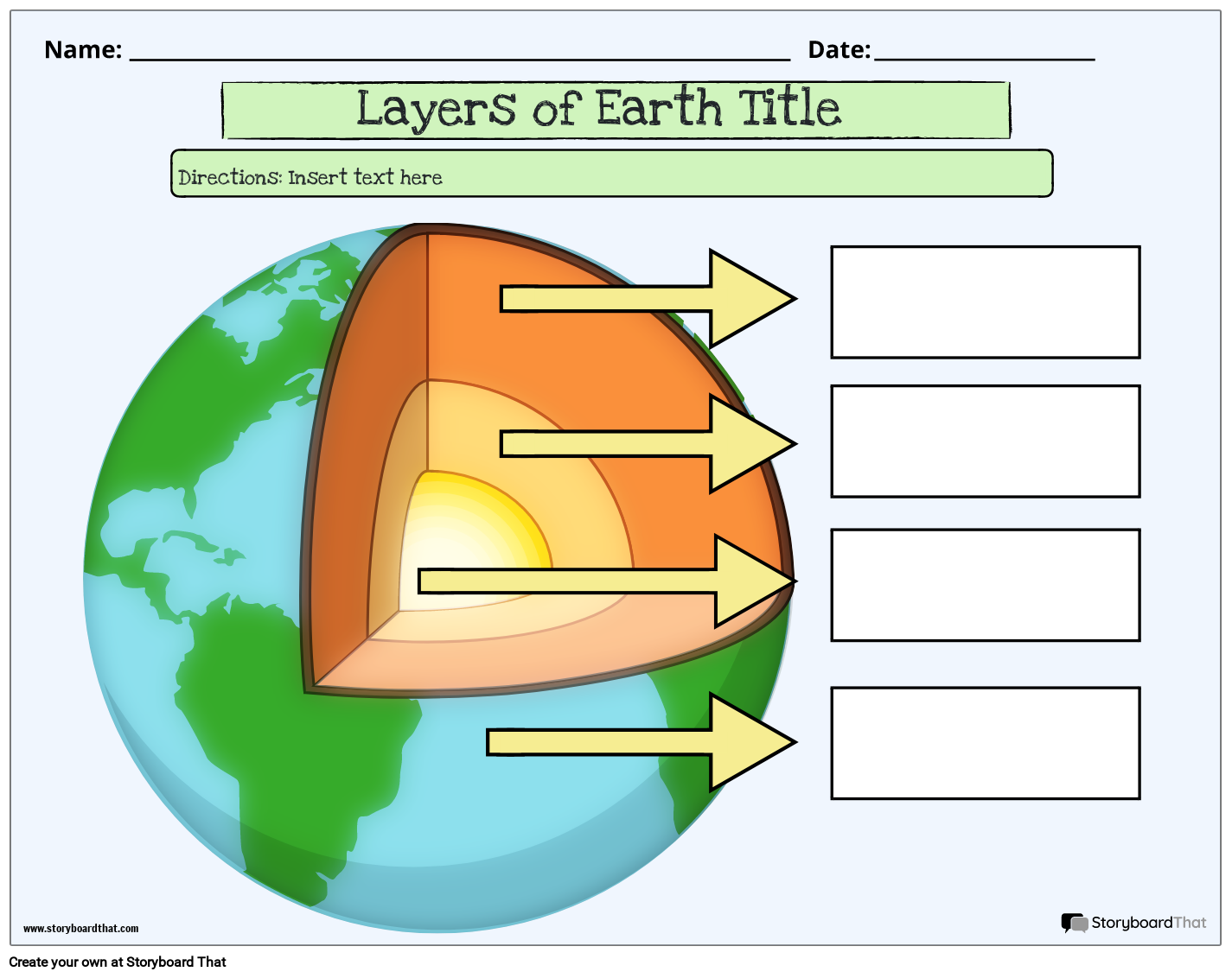 Earth science layers of the earth worksheet