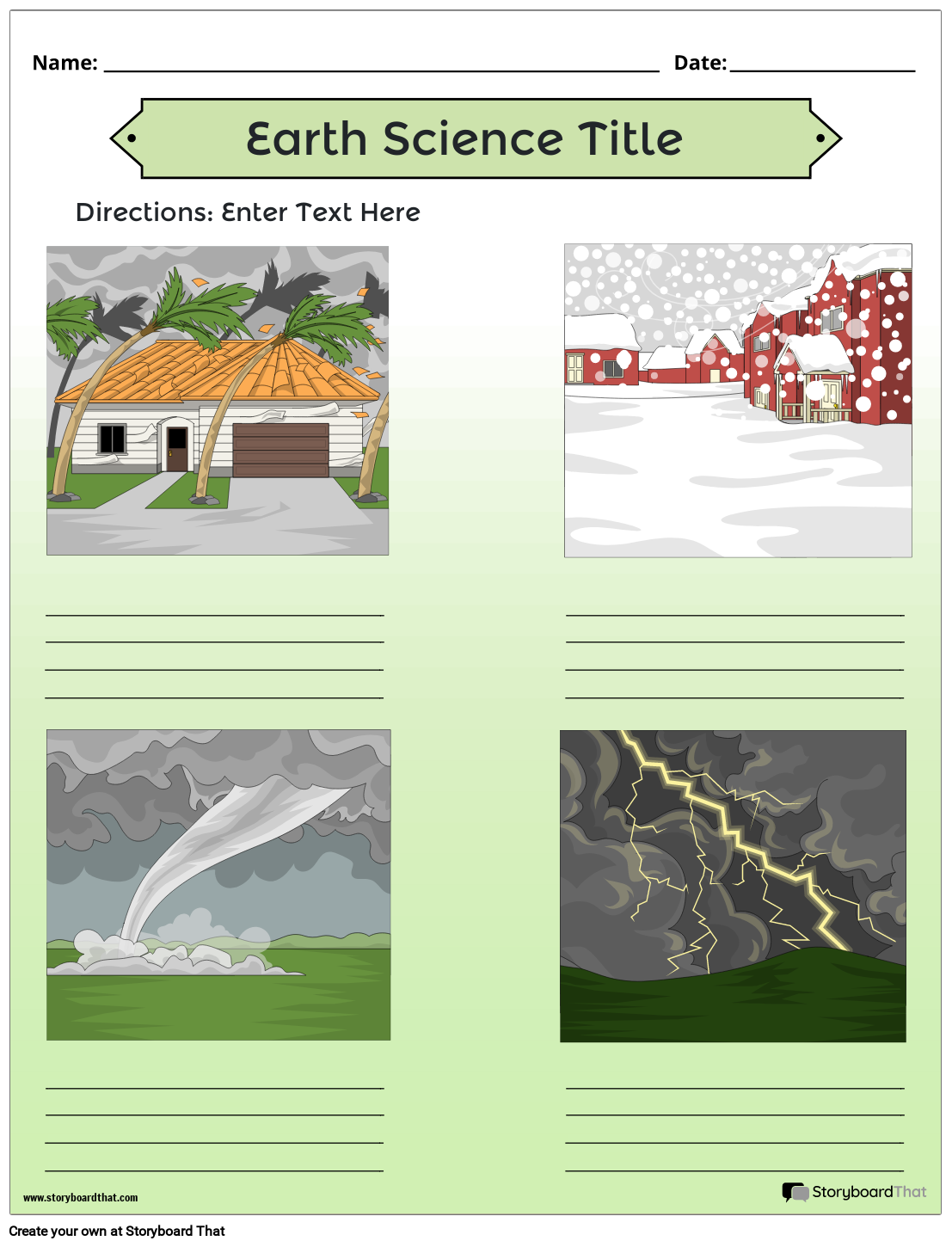 Earth Science Worksheet with Colorful Pictures