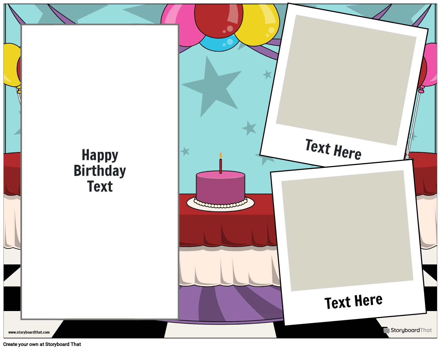 Birthday & Balloons Themed eCard Template