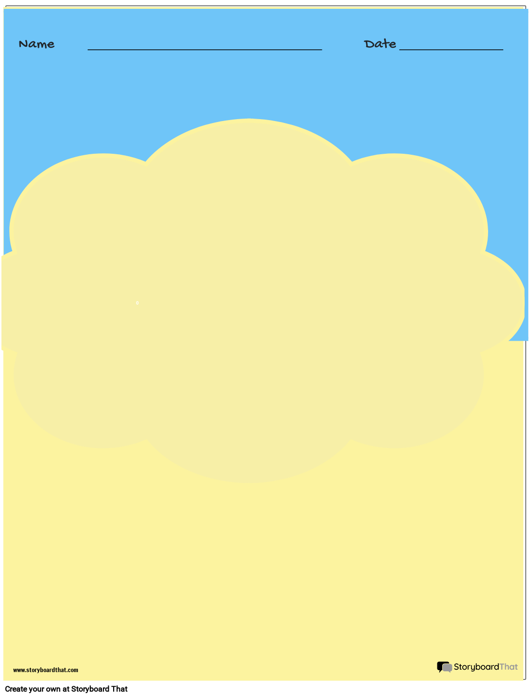 2 Colored Cloud Based Blank Page Worksheet Design