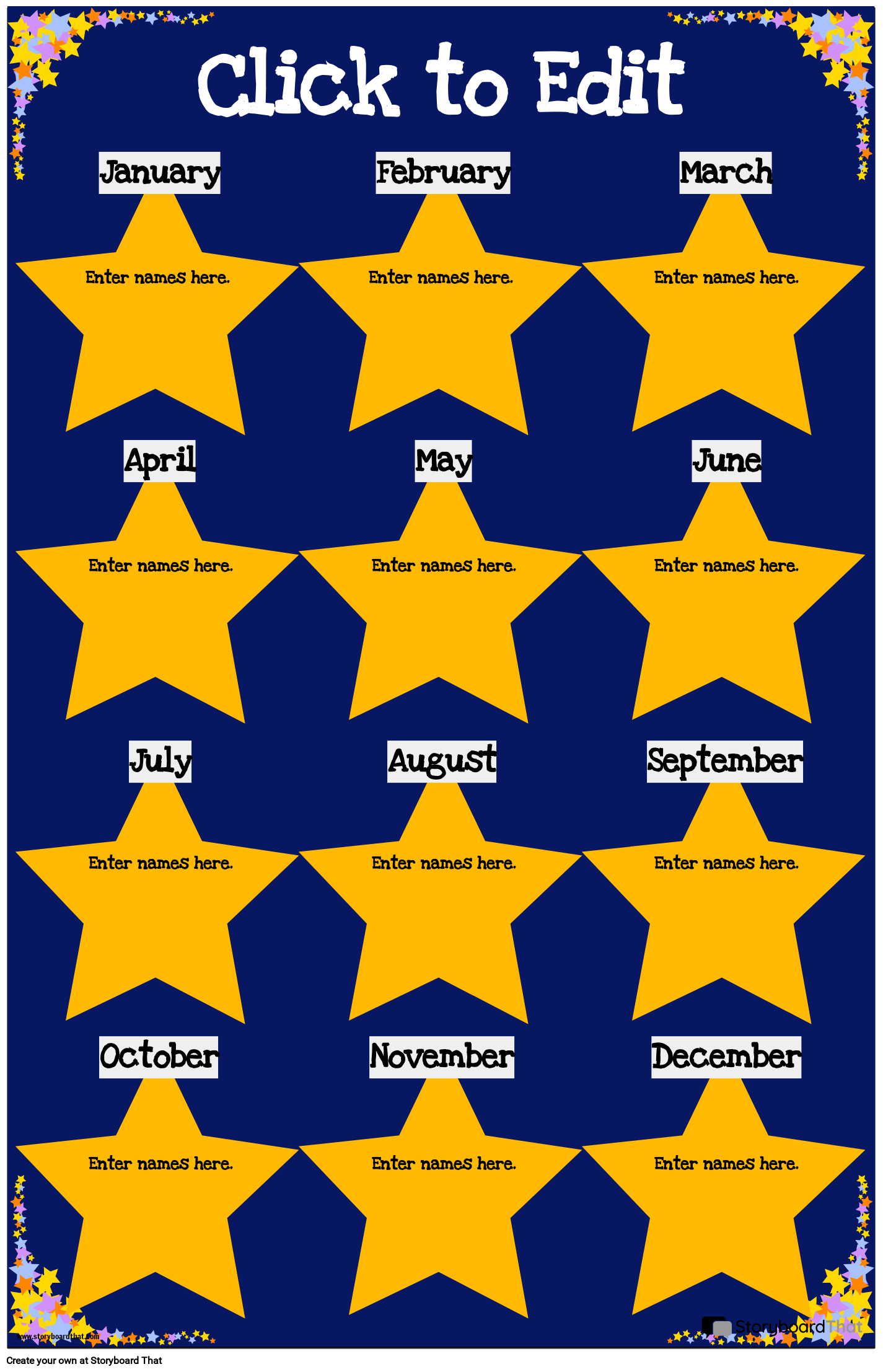 Example of a Star Birthday Poster