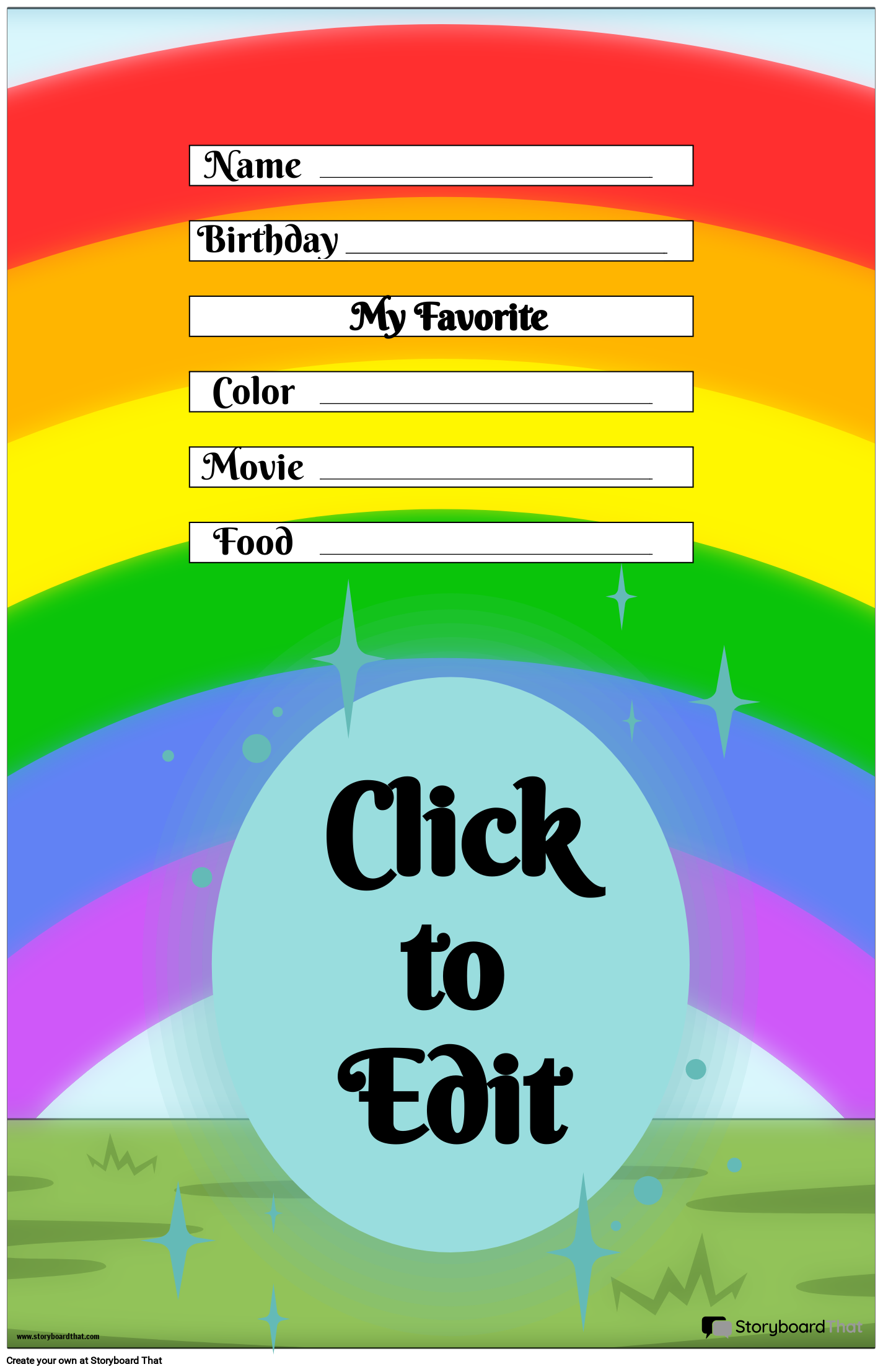 Example of a Star of the Week with Rainbows