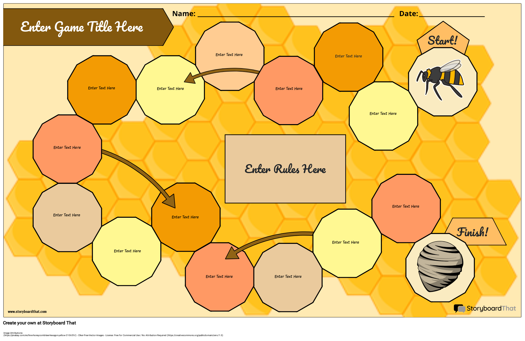 Honey Bee Themed Game Worksheet 