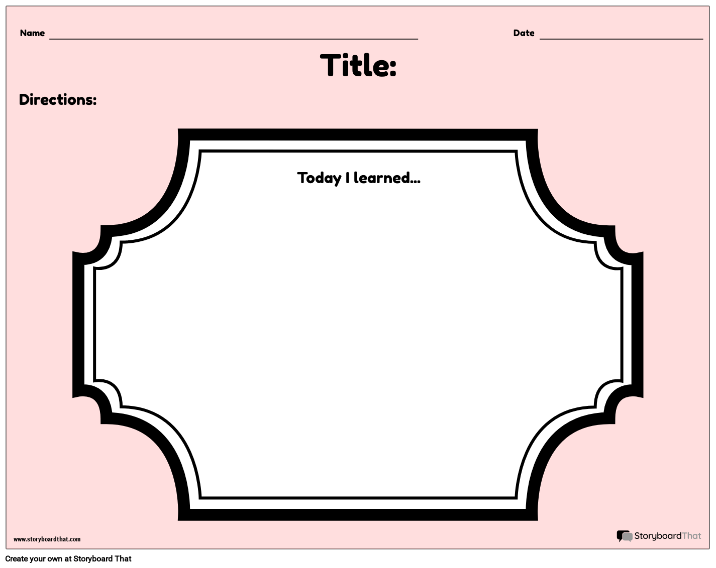 Cute Pink Background Exit Ticket Template