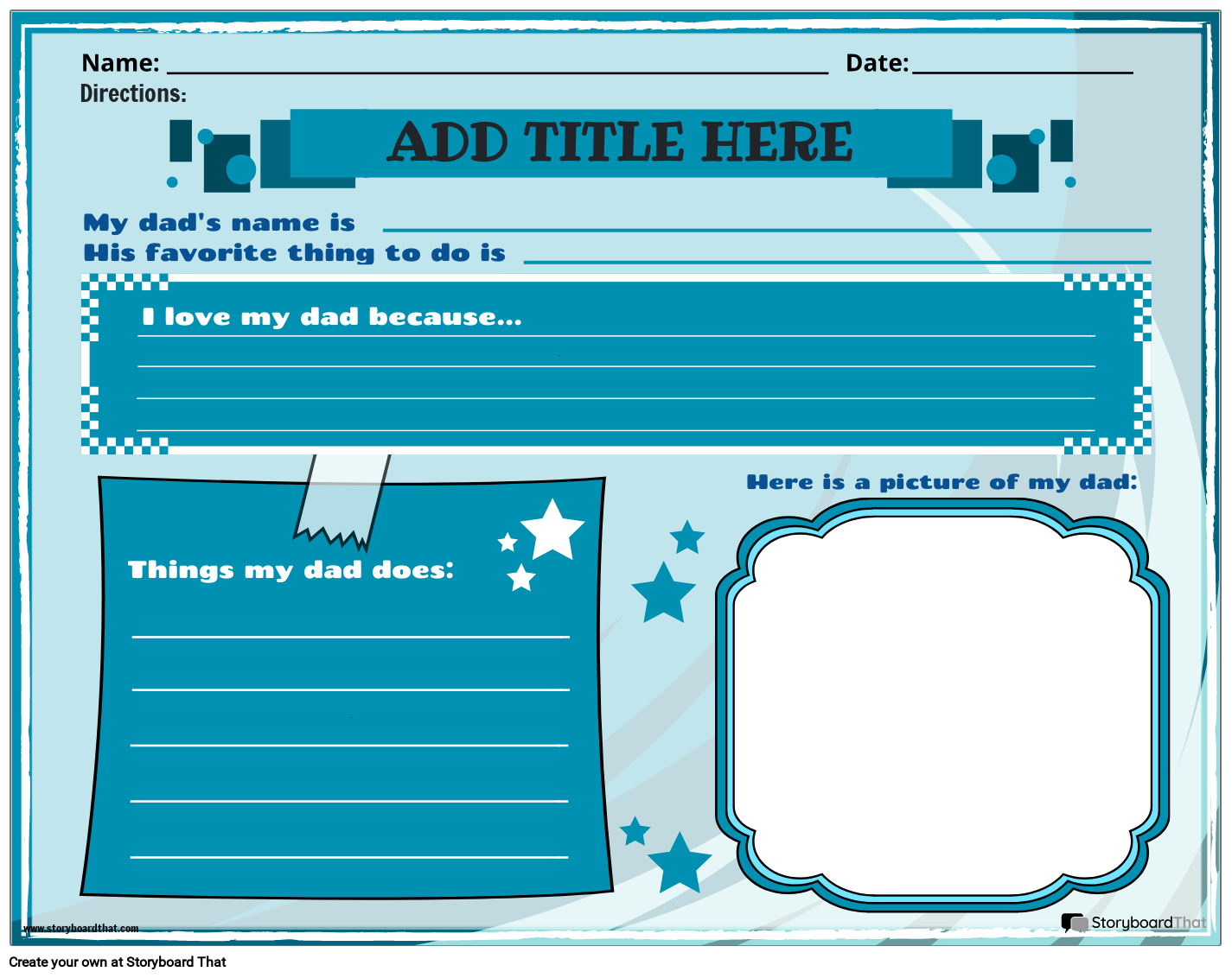 Father's Day Writing Activities Worksheet