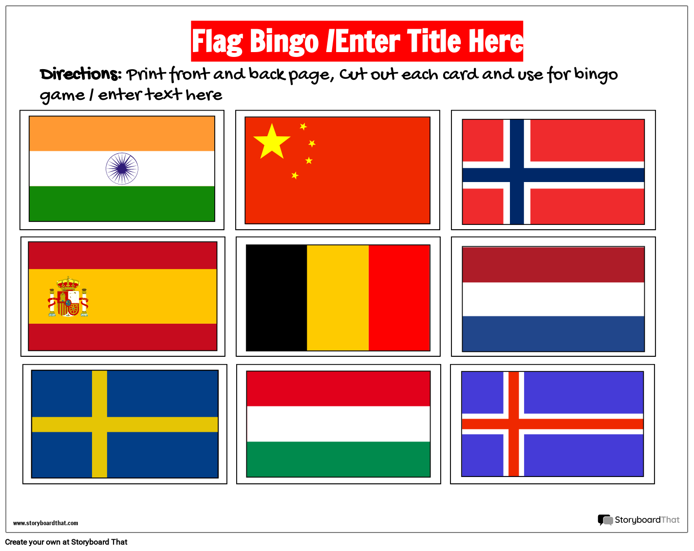 Flag Bingo 1