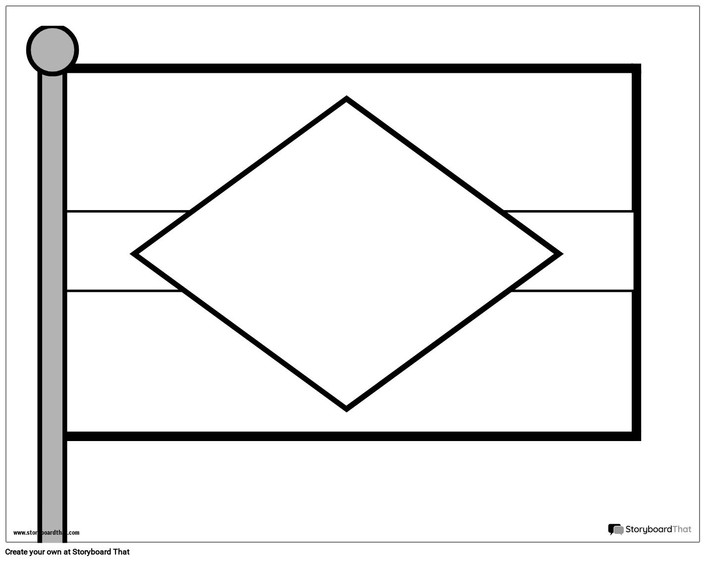 Flag Worksheet with a Simple Drawn Flag