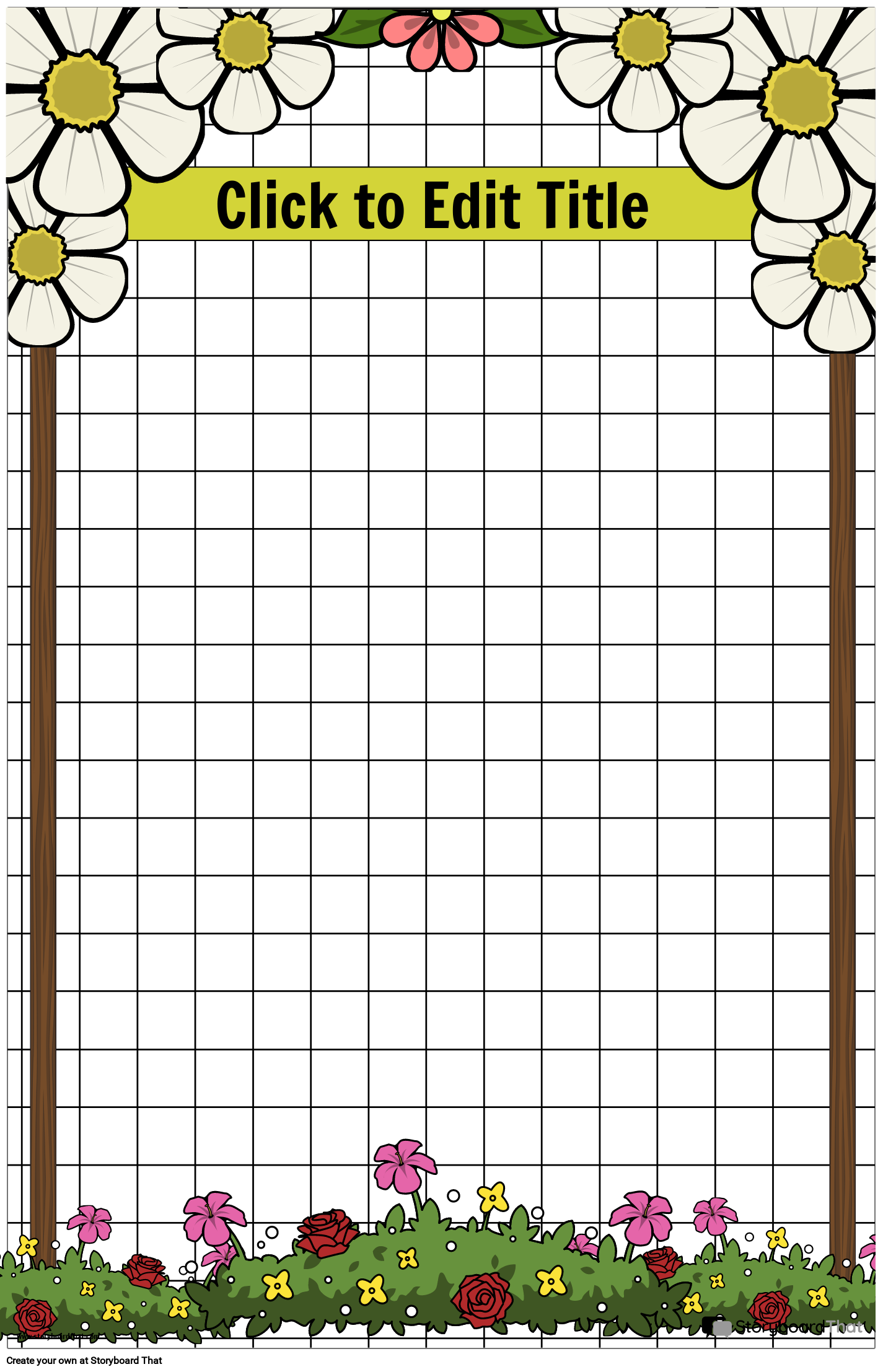 Flower Themed Graphing Paper Poster