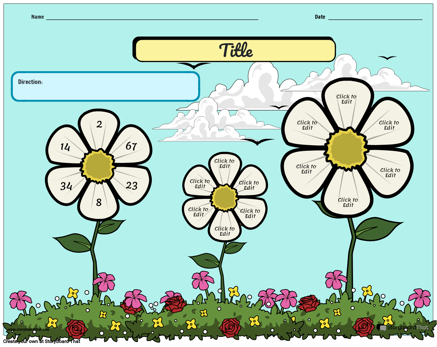 Flower-themed Prime and Composite Number Worksheet