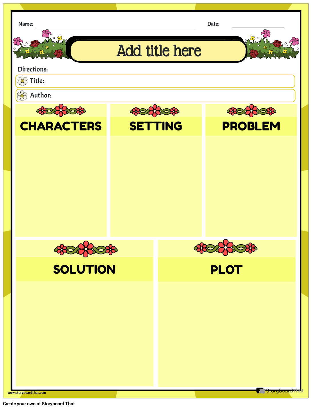 Elements Of A Story Worksheet Parts Structure StoryboardThat