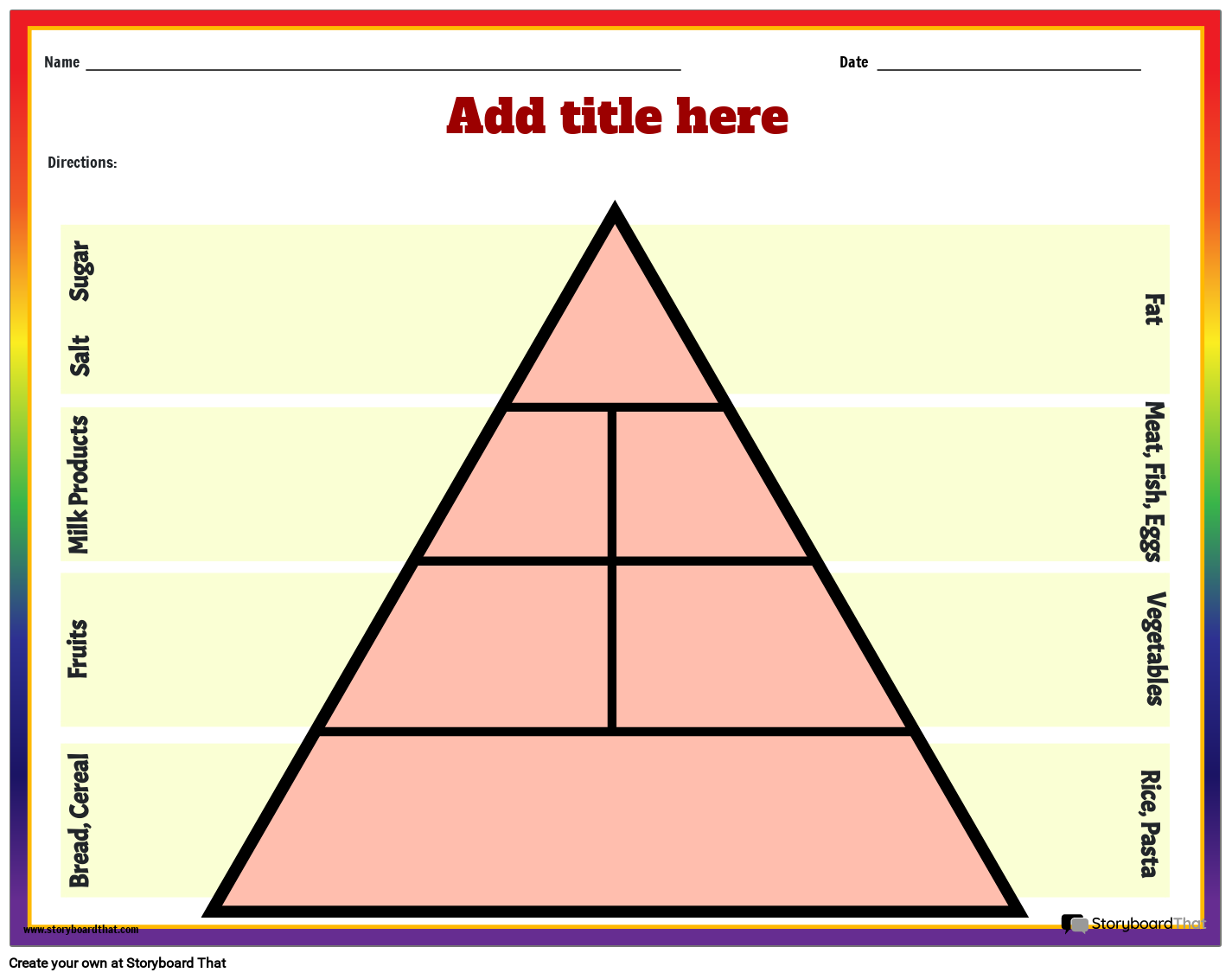 Food Pyramid Worksheet Storyboard Par Templates