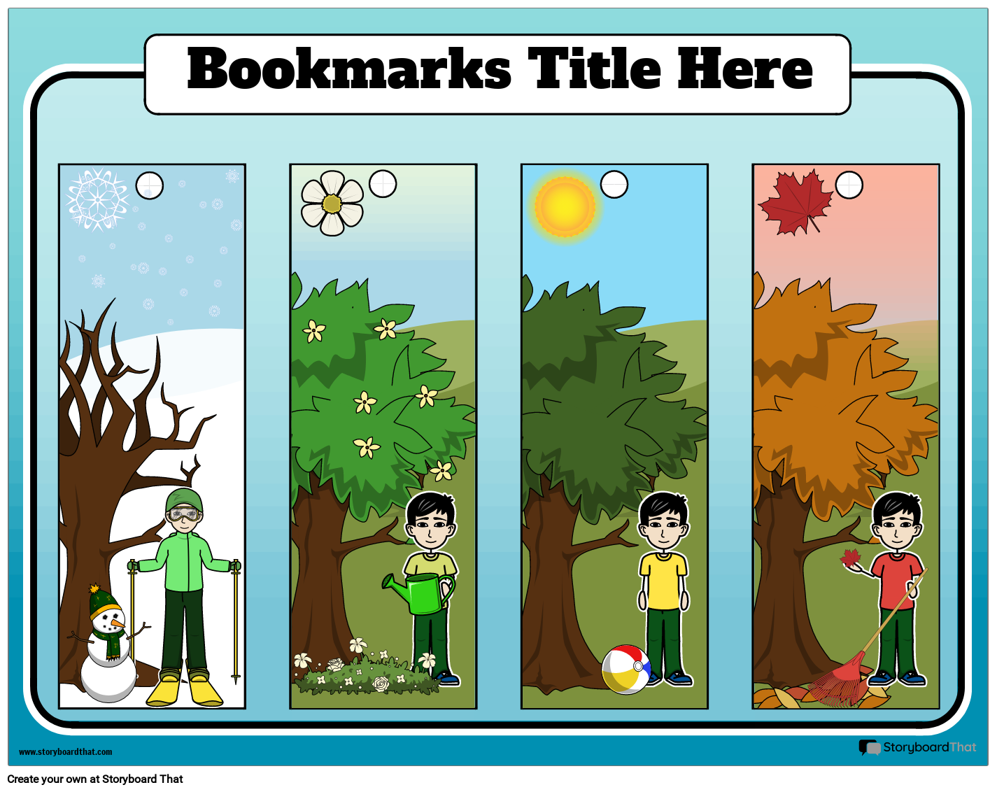 Four Seasons Themed Bookmark