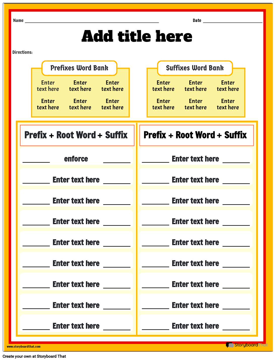 Free Printable Prefix and Suffix Worksheet