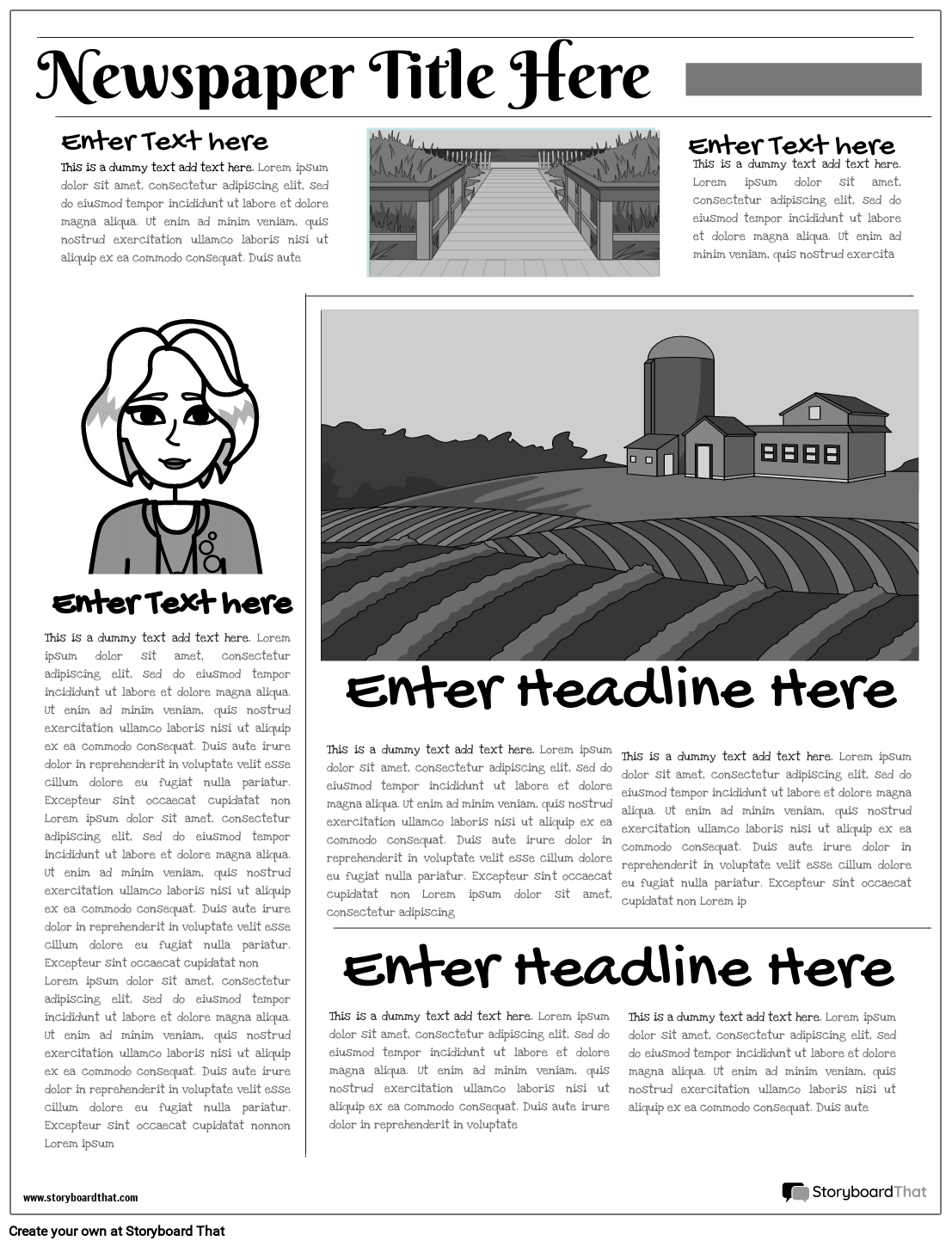 Newspaper Project Worksheet with Handwriting Font