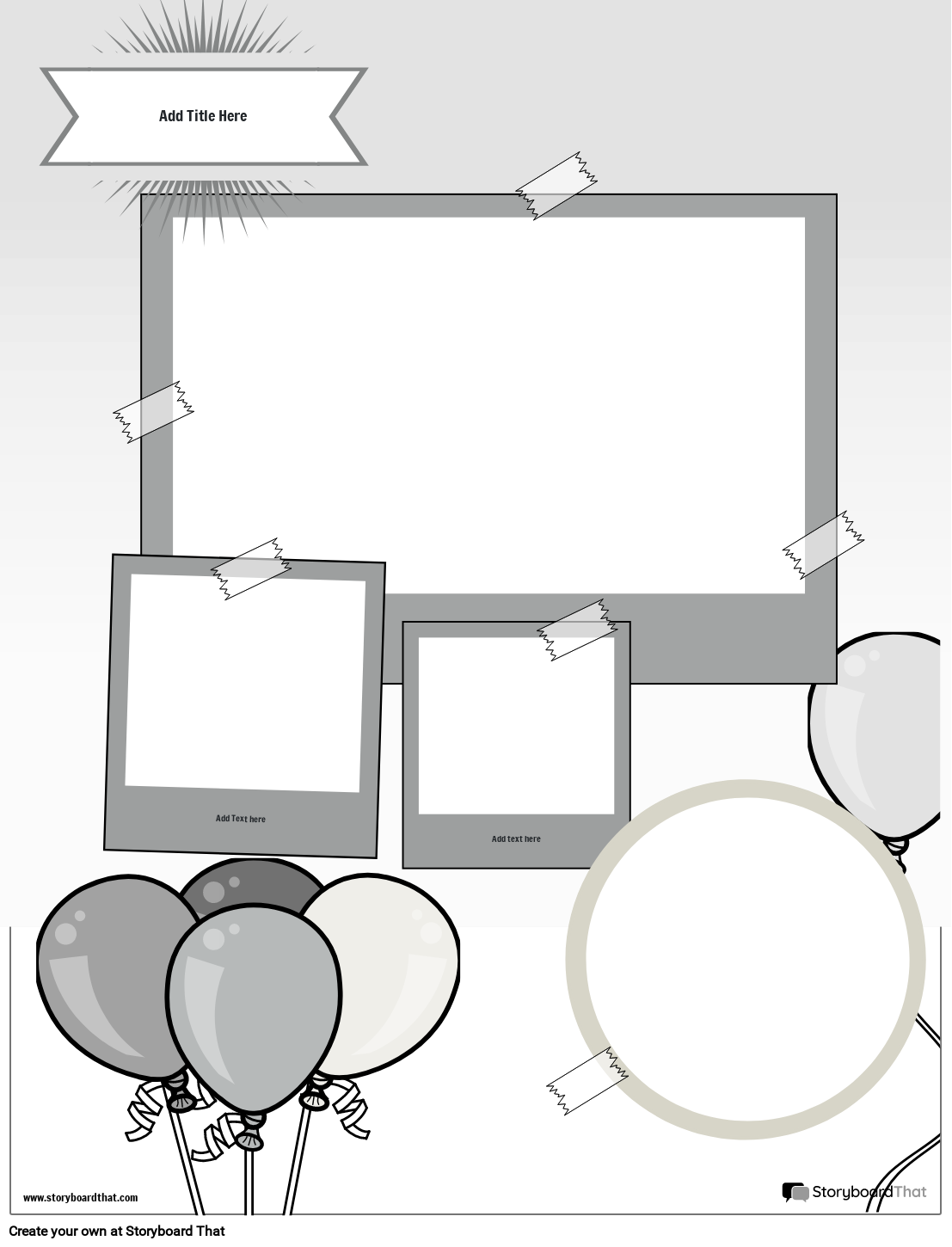 Party Themed Scrapbook Project Worksheet Template