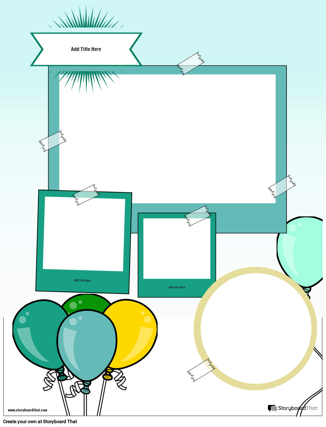 Colorful Balloons Based Scrapbook Project Template