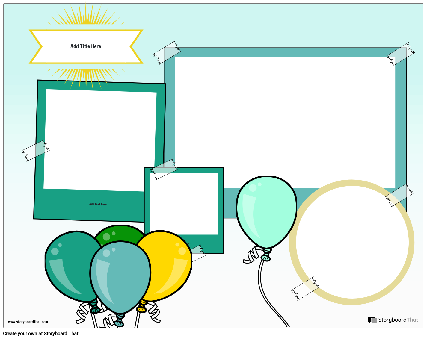 Fun Balloons Party Themed Scrapbook Worksheet Design