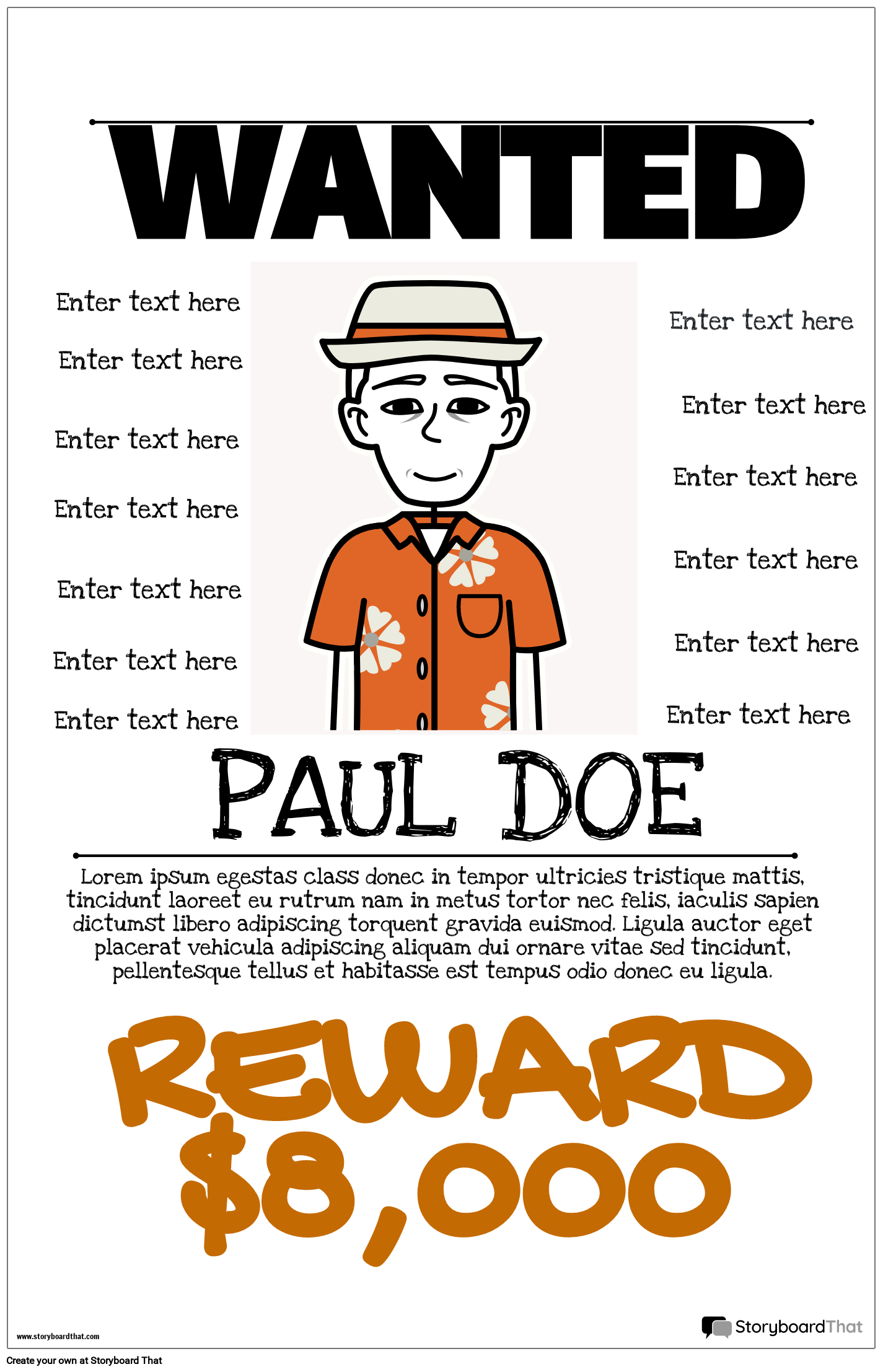 Fun wanted Poster template