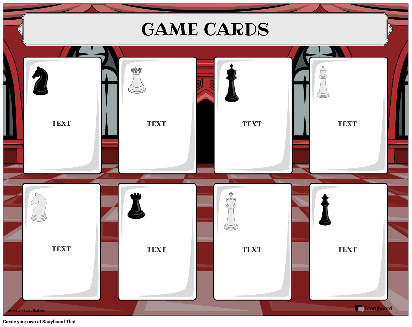 Chess Game Card Template