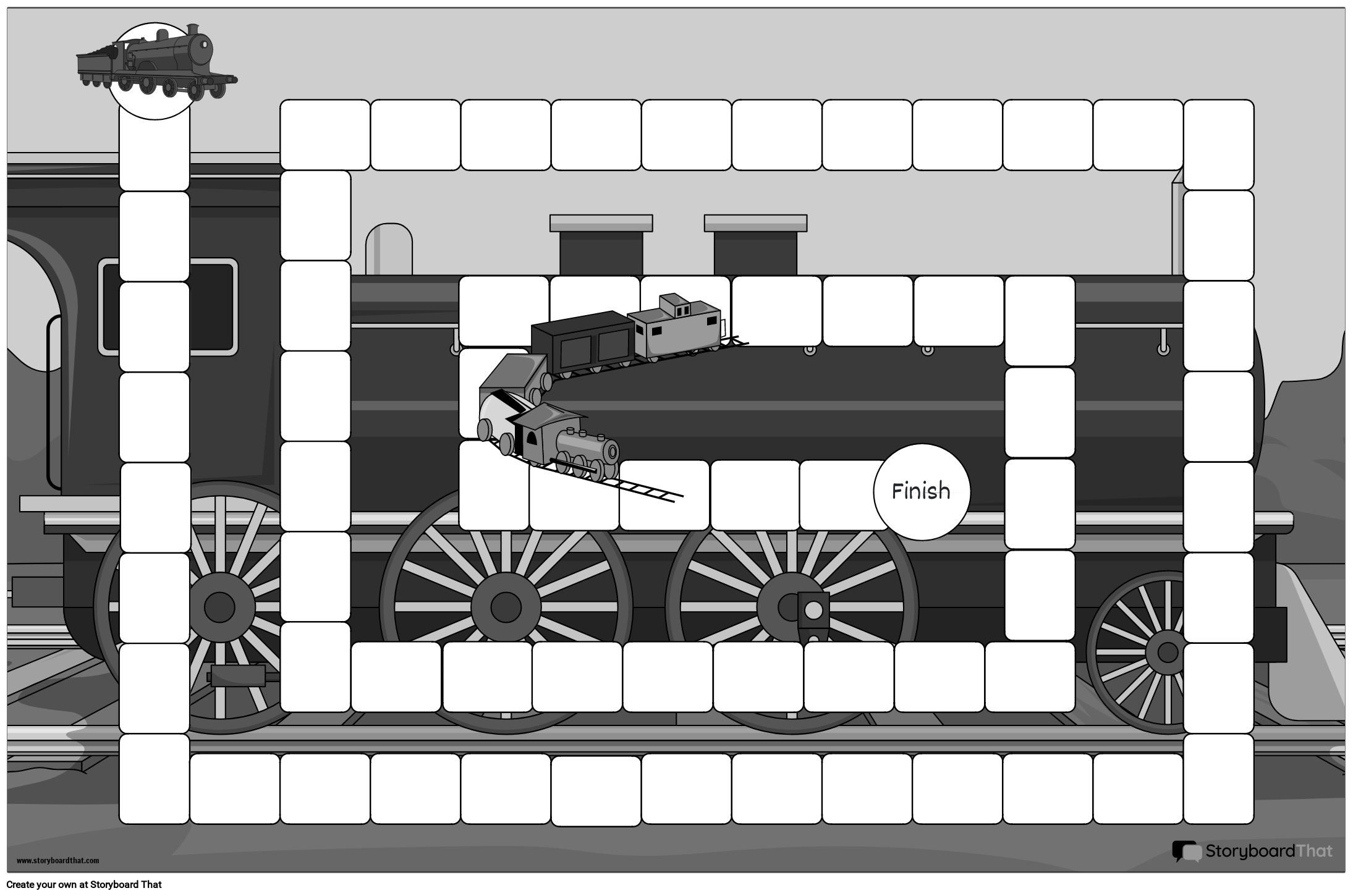 Trains Board Game Template